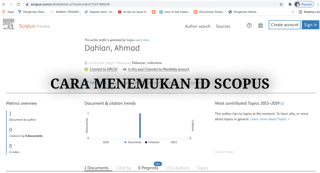Cara Mengetahui dan Mencari ID Scopus